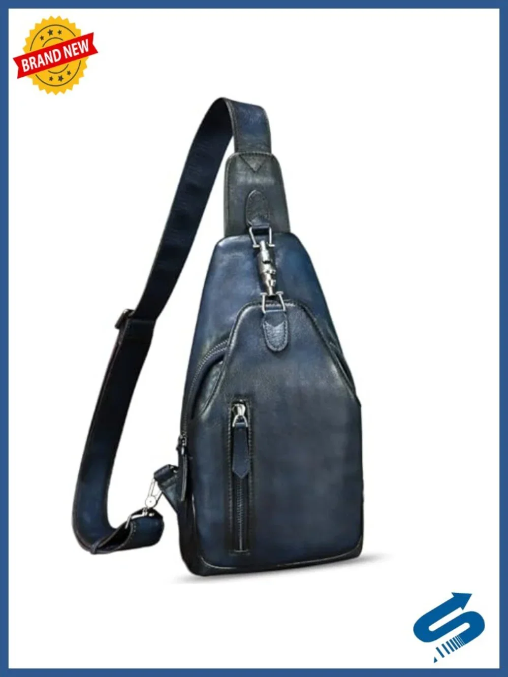 Genuine Leather Sling Bag Vintage Handmade Backpack Crossbody Chest Purse